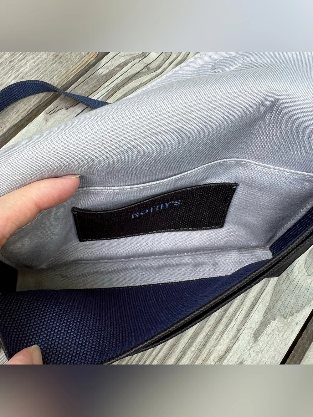 Rothy's The Belt Bag Sapphire and Onyx Crossbody Purse